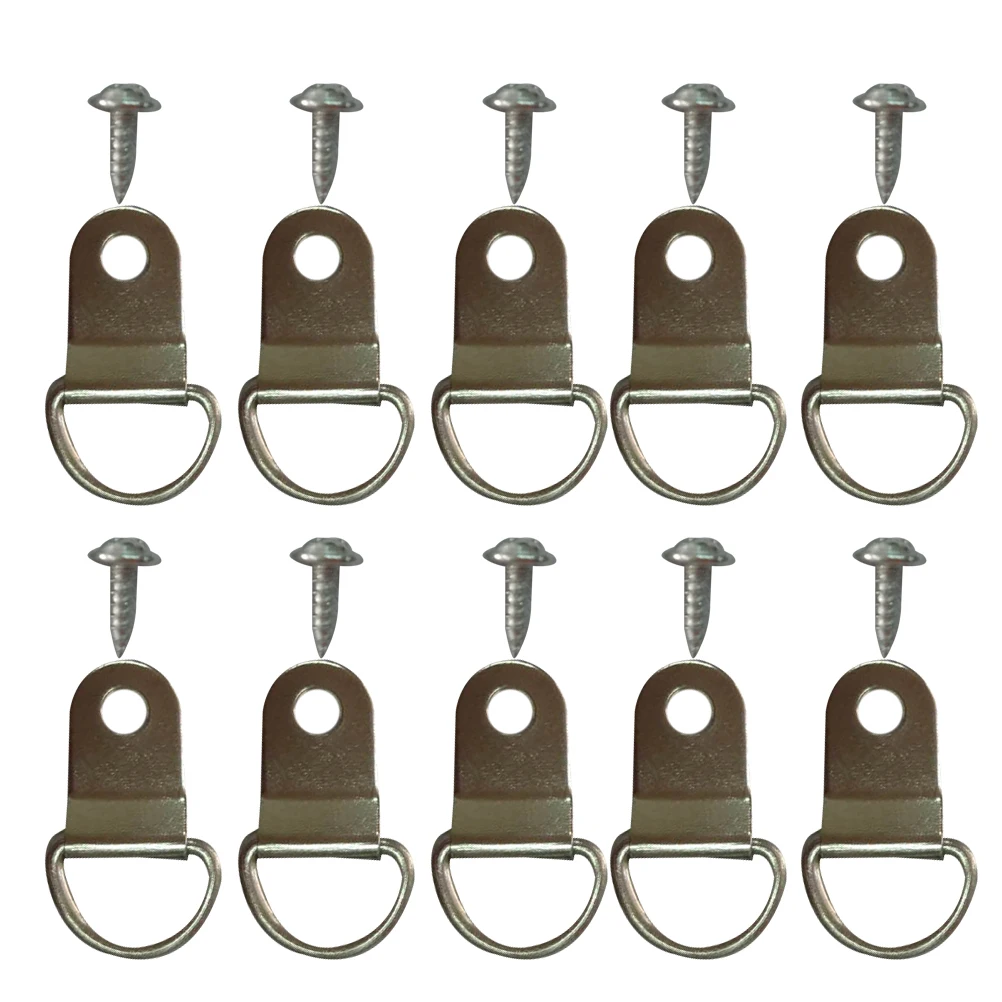 200pcs D Ring Picture Frame Hanger Hanging Hangers Single Hole with Screws