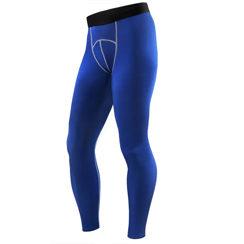 Mens Compression Pants Solid Color Long Sexy Tight Pants Low Rise Elastic Spandex Tights Men