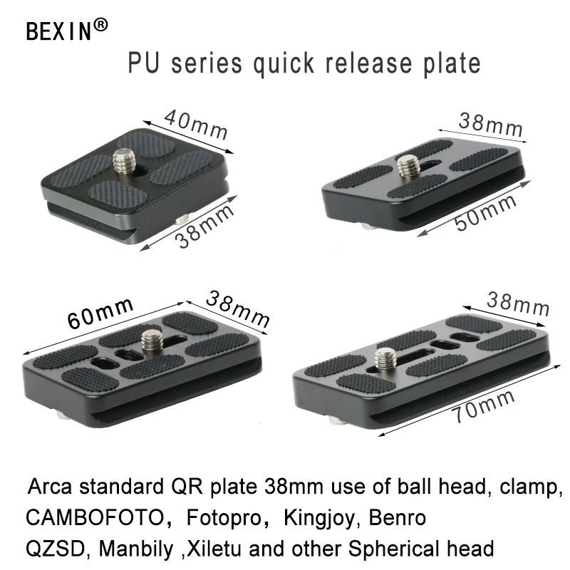 Arca swiss Quick release PU40 PU50 PU60 PU70 Aluminum Camera QR Plate