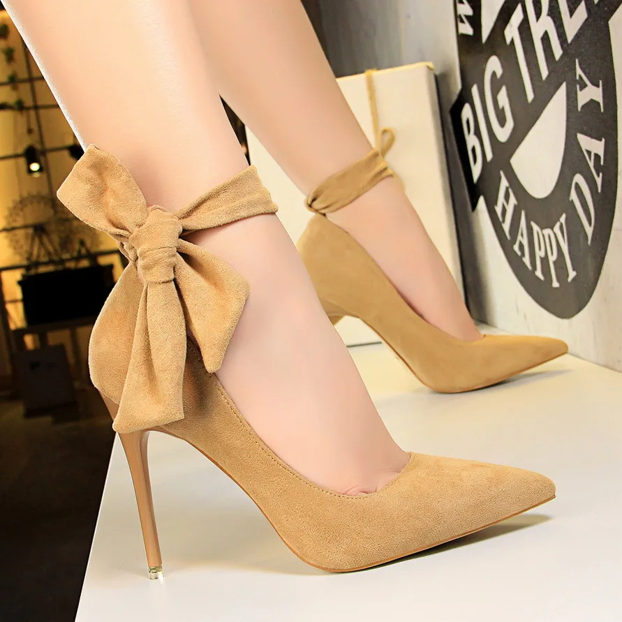 Super High Heel Women Pumps Flock Women Shoes Classic Pumps Shallow Female Shoes Back Bow Bride Shoes Plus Size Pointe Shoes Super High Heel Women Pumps Flock Women Shoes Classic Pumps Shallow Female Shoes Back Bow Bride Shoes Plus Size Pointe Shoes