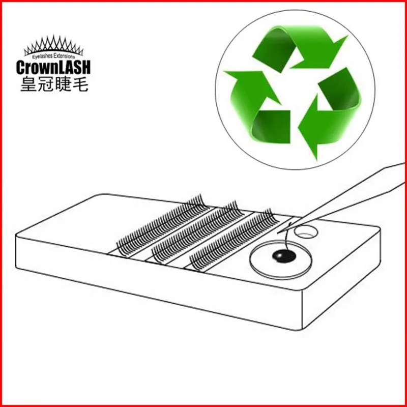 

Crownlash Crystal-like Acrylic Glue Lash Pad False Eyelash Glue Cups Holder Extension Glue Pallet