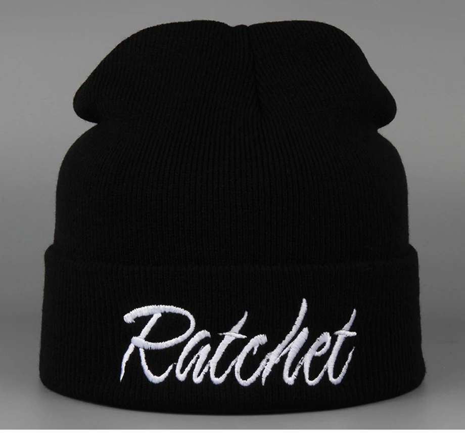 1ADK Unisex Skullies Beanie With Embroidery Words Ratchet 2018 Autumn Winter Fashion Brand Casual hat For Boy #CAP100