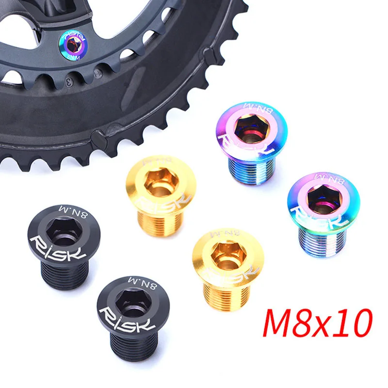 

Risk Road Bike Chain Wheel Fixed Bolts M8*10mm Titanium Alloy Crankset Bolts for SHIMANO DURA-ACE/ULTEGRA/105 Road Bike Parts