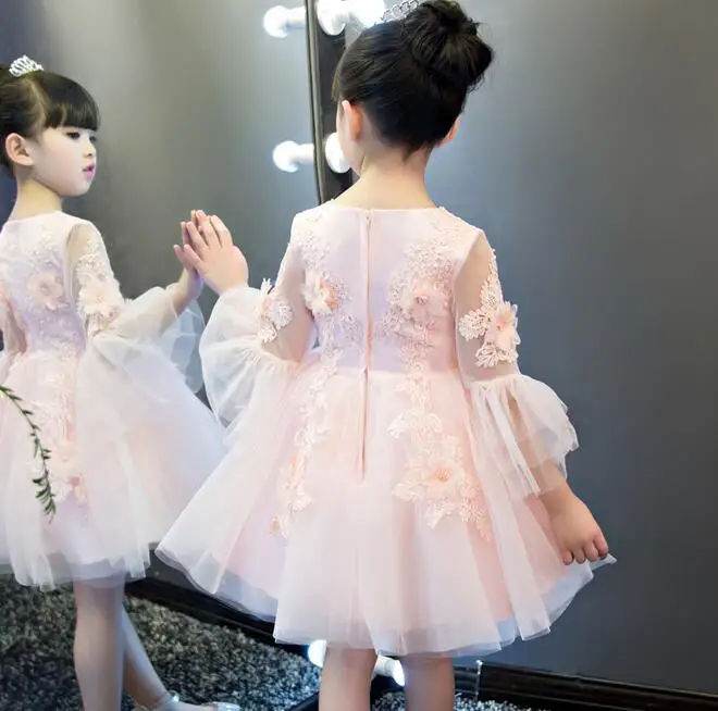 Платья с лепестками цветов для девочек Лето г. детские платья-пачки принцессы для девочек вечерние платья для маленьких девочек детская одежда для девочек
