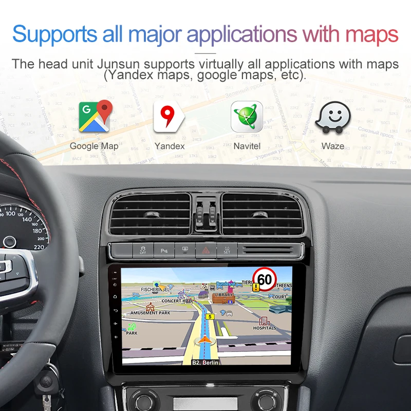 Junsun/Автомобильный мультимедийный плеер 2 Din Авто Android 8,1 радио для мужские Поло 2009 2010 2011 2012 2013 без DVD