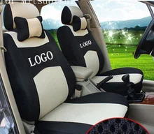 front 2 seat cover For mitsubishi pajero lancer outlander Grey ventilate firm Embroidery logo Car Seat Cover