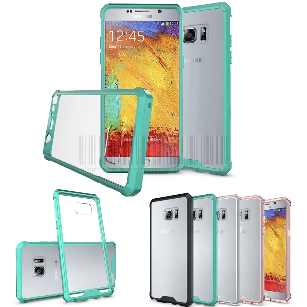 

For Samsung Galaxy Note 7 New Shockproof Soft TPU Frame+Acrylic Back Clear Case Hard Cover For Samsung Galaxy Note FE (SM-N935)