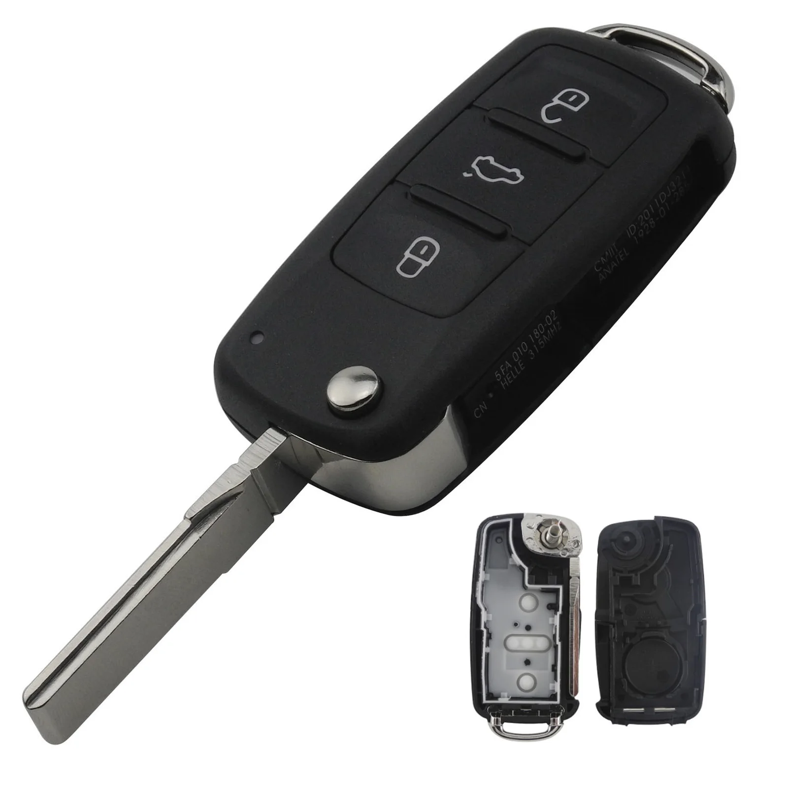Jingyuqin автоматический откидной чехол для ключей VW Golf Seat VOLKSWAGEN Polo Passat B5 Tiguan Skoda 2/3/4