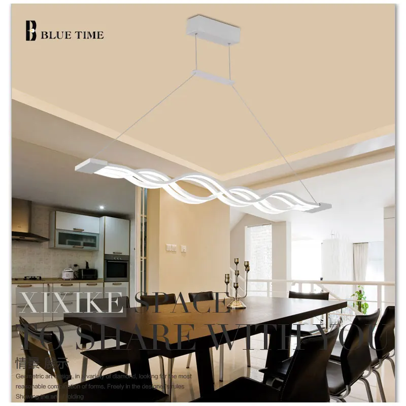 120CM White Black modern pendant lights for dinning room livingroom kitchen dimmable led Hanging Lamp lamparas Wave shape 120CM White Black modern pendant lights for dinning room livingroom kitchen dimmable led Hanging Lamp lamparas Wave shape