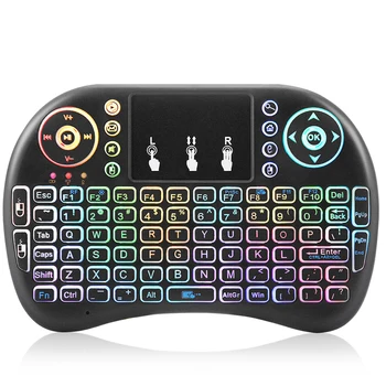 

I8 RGB 7 Color Backlit 2.4GHz Mini Wireless Keyboard English Russian Air Mouse Touchpad For Android TV Box PC