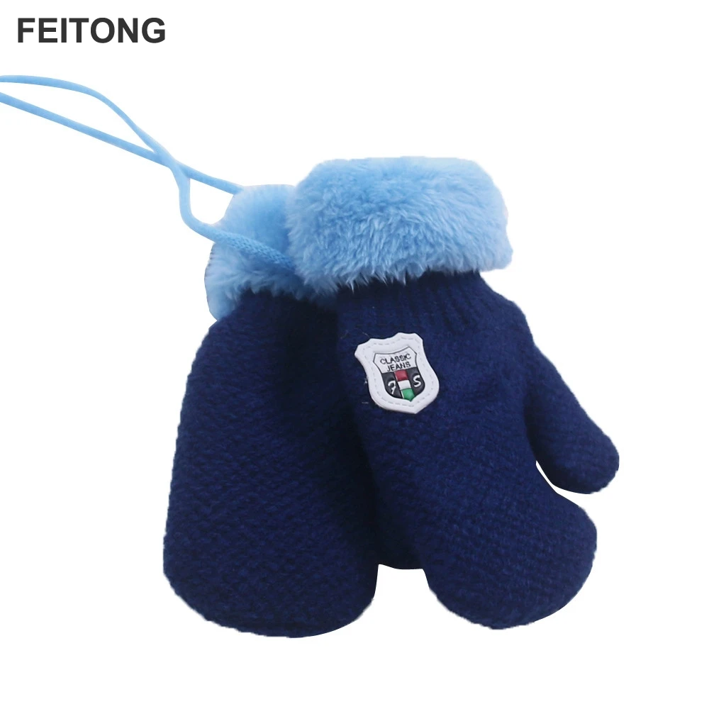 

Feitong Autumn Winter Warm Knited Gloves Unisex Solid Kids Gloves Mittens For Girls Boys Children Gloves eldiven #EW