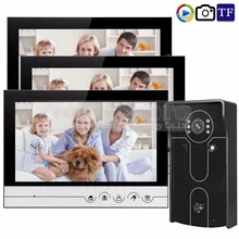 DIYSECUR 9inch Video Record/Photograph Video Door Phone Doorbell Waterproof HD RFID Camera Home Security Intercom System 1V3