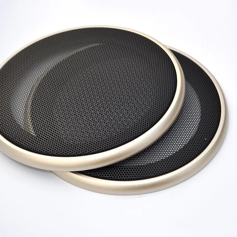 WLKE 2 шт. 4,2 дюймов золотой круглый динамик защитная решетка декоративная с DIY для автомобиля звуковая коробка динамик гриль металлическая маска