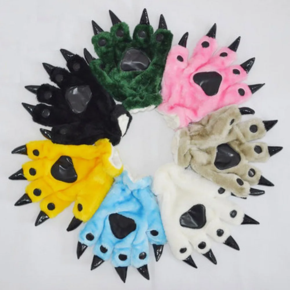 

LNCIDS Animal Cartoon Paw Gloves Plush Keep Warm Claws Stitch Dinosaur Bear Cosplay Invierno Mujer Handschoenen Dames 20