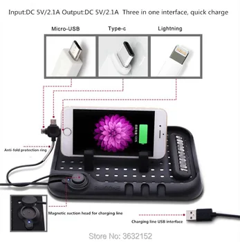 

Multi-functional Magnetic Charge Silicone Anti-Slip Mat Car Navigation Mobile Phone USB Charger for Audi a4 a3 q5 q7 a5 a6 c5 c6