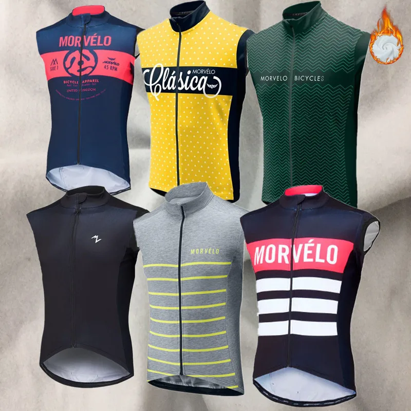 Morvelo, зимний термальный жилет без рукавов для велоспорта, мужской теплый флисовый жилет для велоспорта, одежда для велосипеда, ropa ciclismo