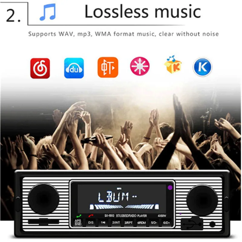 Hands-free Bluetooth Autoradio Car Audio Stereo Radio FM Aux Input Receiver SD USB 12V In-dash 1 din Car MP3 Multimedia Player