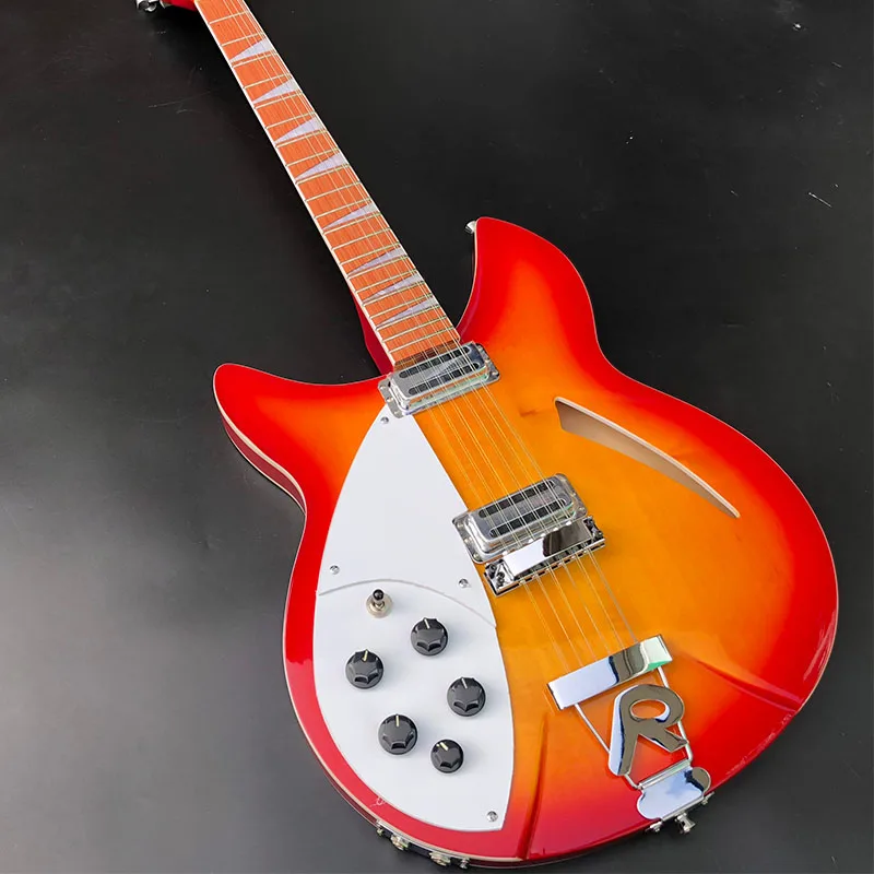 

Factory Outlet Left Hand 12 String 360 Electric Guitar Red Paint Semi-Hollow Guitar Dual Output Free Delivery
