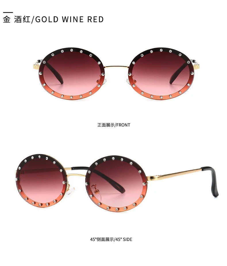 Роскошные круглые солнцезащитные очки с кристаллами больших размеров, женские брендовые Дизайнерские Модные прозрачные розовые желтые солнцезащитные очки FML