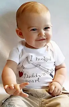 

I Hooked Daddy's Heart Newborn Baby Boy Clothes Girl Babygrows Playsuit Rompers Baby Rompers