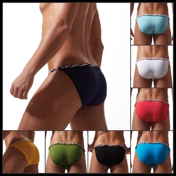 

Man Cotton Underwear/Rope Strapped Man Sexy Cut-outs Bulge Pouch Briefs Lingerie/Male Funny High Fork Jockstraps Panties
