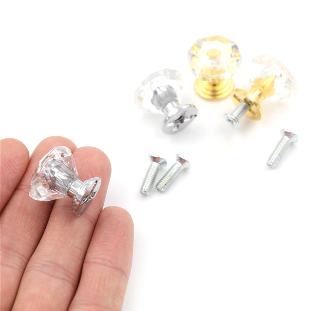 18 мм Diamond Форма Дизайн Кристалл Стекло ручки Шкаф ящика Потяните Кухня Дверь