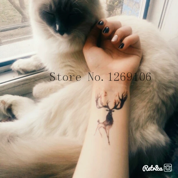10x6 см модный стикер с рисунком оленя для бега|fashion tattoo|tattoos galaxyfashion activities |