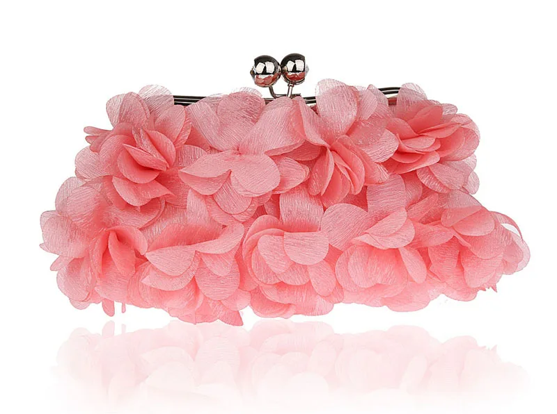 

New banquet bag Clutch bag Dinner bag female handbag Three-dimensional sweet wild flower bag Bride bridesmaid wedding bag Q20