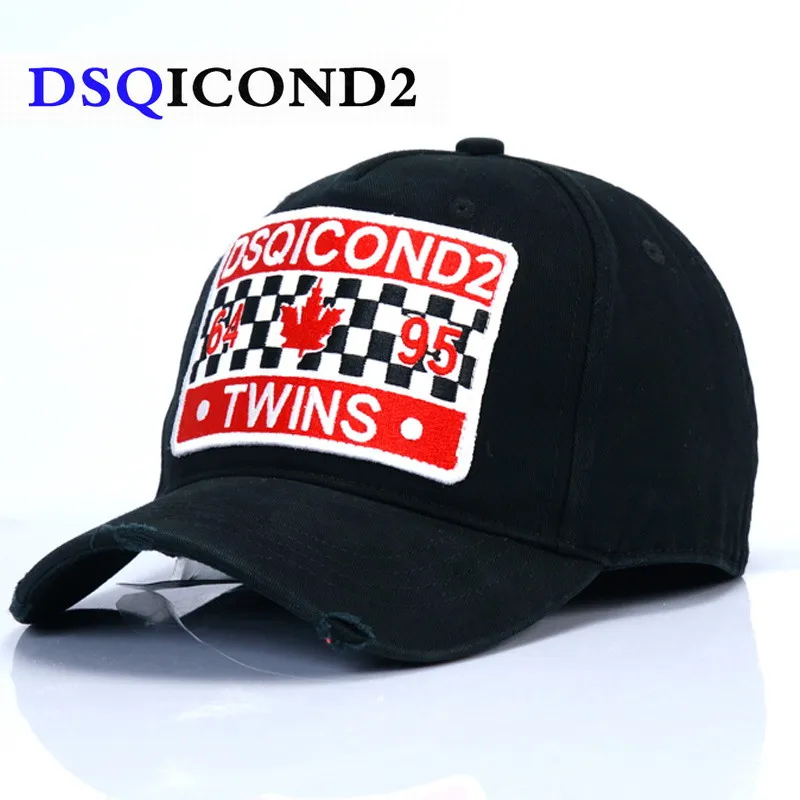 

DSQICOND2 NEW Solid Baseball Cap Men Casquette Homme Bone Masculino Applique Cotton Gorras Women Black Snapback DSQ Hip Hop Caps