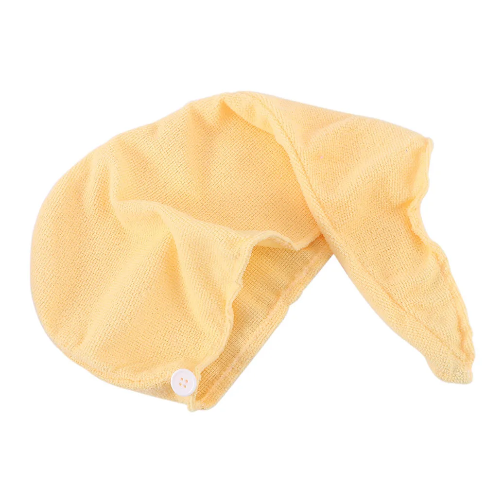 Супер Абсорбирующая женская шапка для волос из бамбукового волокна волшебный тюрбан для сушки обертывание Полотенце для волос сухая быстрая сушилка банные полотенца для салонов - Цвет: Yellow