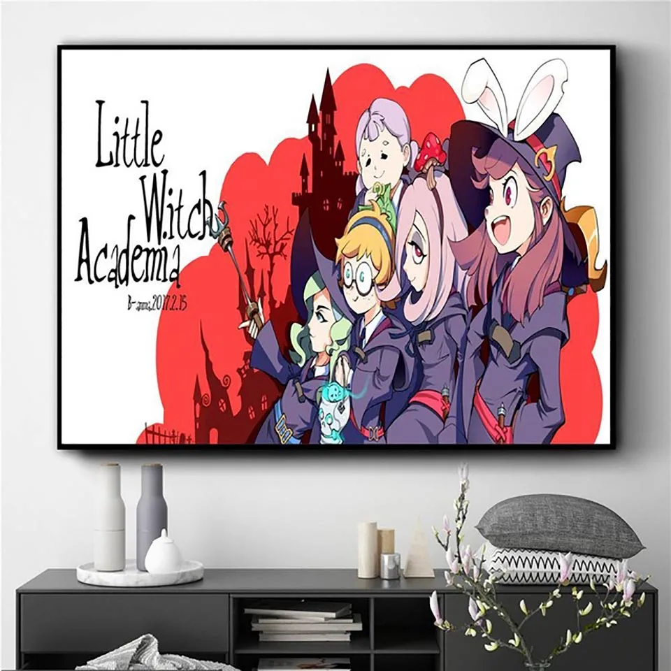 

Modular Canvas Painting Home Decor 1 Piece Little Witch Academia Picture Modern Printed Anime Poster For Bedroom Wall Art Frame