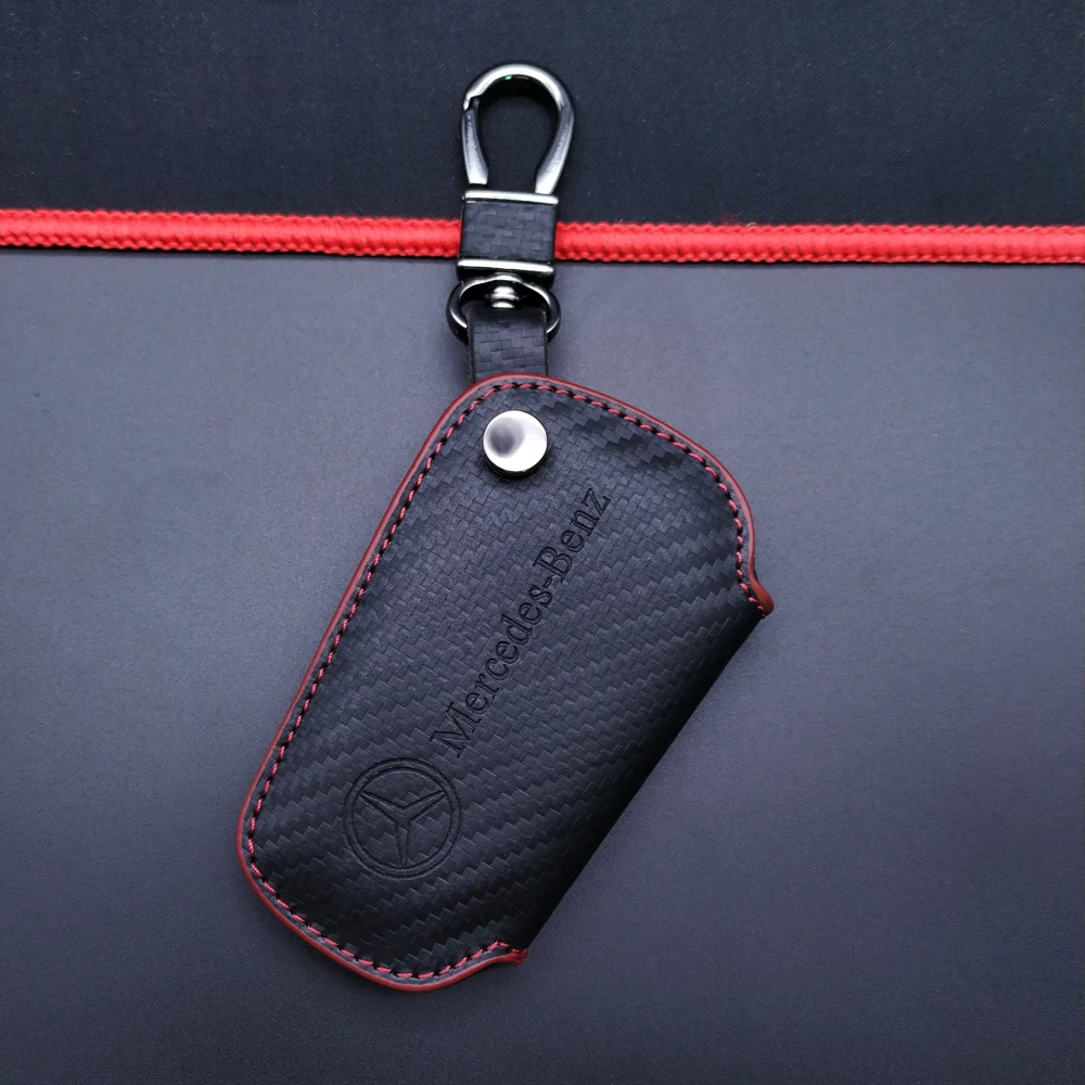 

Car Remote control Key case Black Fur for Mercedes Benz C200 S320 GLK300 GLA GLE CLS slk C R E ML AMG leather class Car Styling