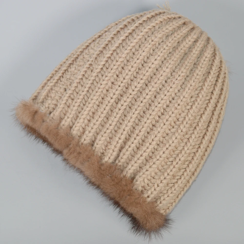 Уличная зимняя шапка из натурального меха норки, вязаная шапка ручной работы, теплая Женская качественная шапка из натурального меха норки, шапки из натурального меха лисы