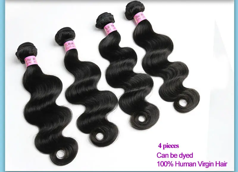 Grade 7A peruvian virgin hair with closure 8-30 inch unprocessed virgin peruvian hair with closure natural color body wave hair (1)