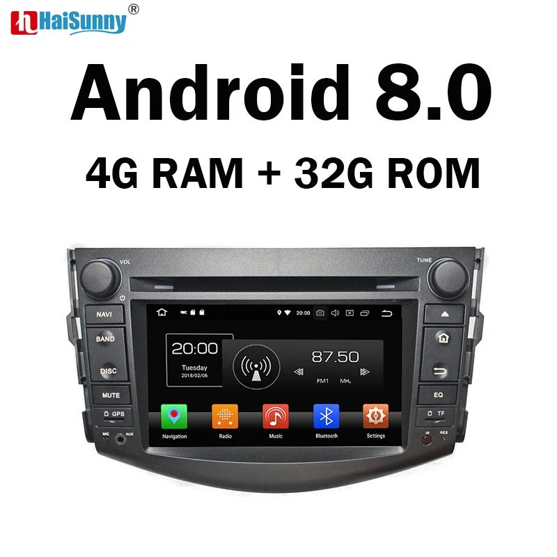 

HaiSunny 4G RAM Android 8.0 Car DVD For Toyota RAV4 RAV 4 2008 2009 2010 2011 2012 32G Radio GPS Multimedia Player Head Unit