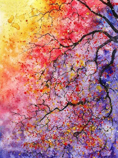 zhuistar Diamond Embroidery Colored leaves 5D Diy Painting cross stitch Leaves Full square Mosaic picture Hom | Дом и сад