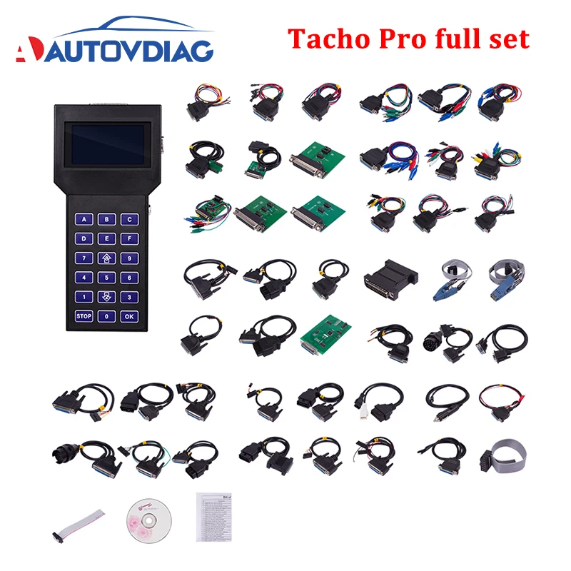 Горячая Tacho Pro 2008 Полный комплект кабельный Основной блок Универсальный Dash программист одометр коррекция Спидометр Изменение Тахо Pro 2008