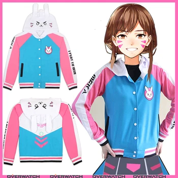 

D.va Sweatshirt Hoodie woman Jackets Baseball Coats Dva Autumn Clothes Winter Cotton Sweatshirts For Women Coat Genji Reaper