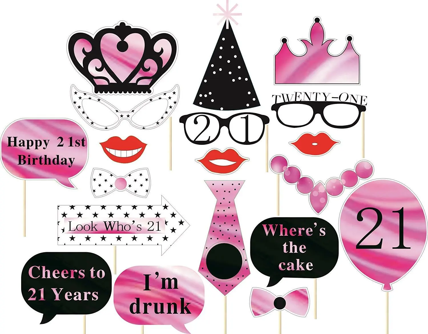

Sweet 16 Party Decorations Photo Booth Props Girl Party Decorations Pink Girl Birthday Photo Props Event & Party Supplies E
