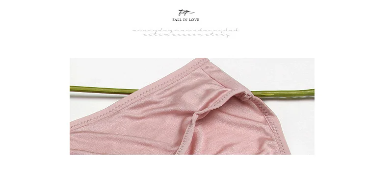3pcs/lot Women Panties 100% Natural silk Briefs Mid-rise Underwear women Healthy lingerie Pink Nude 2017 New 41