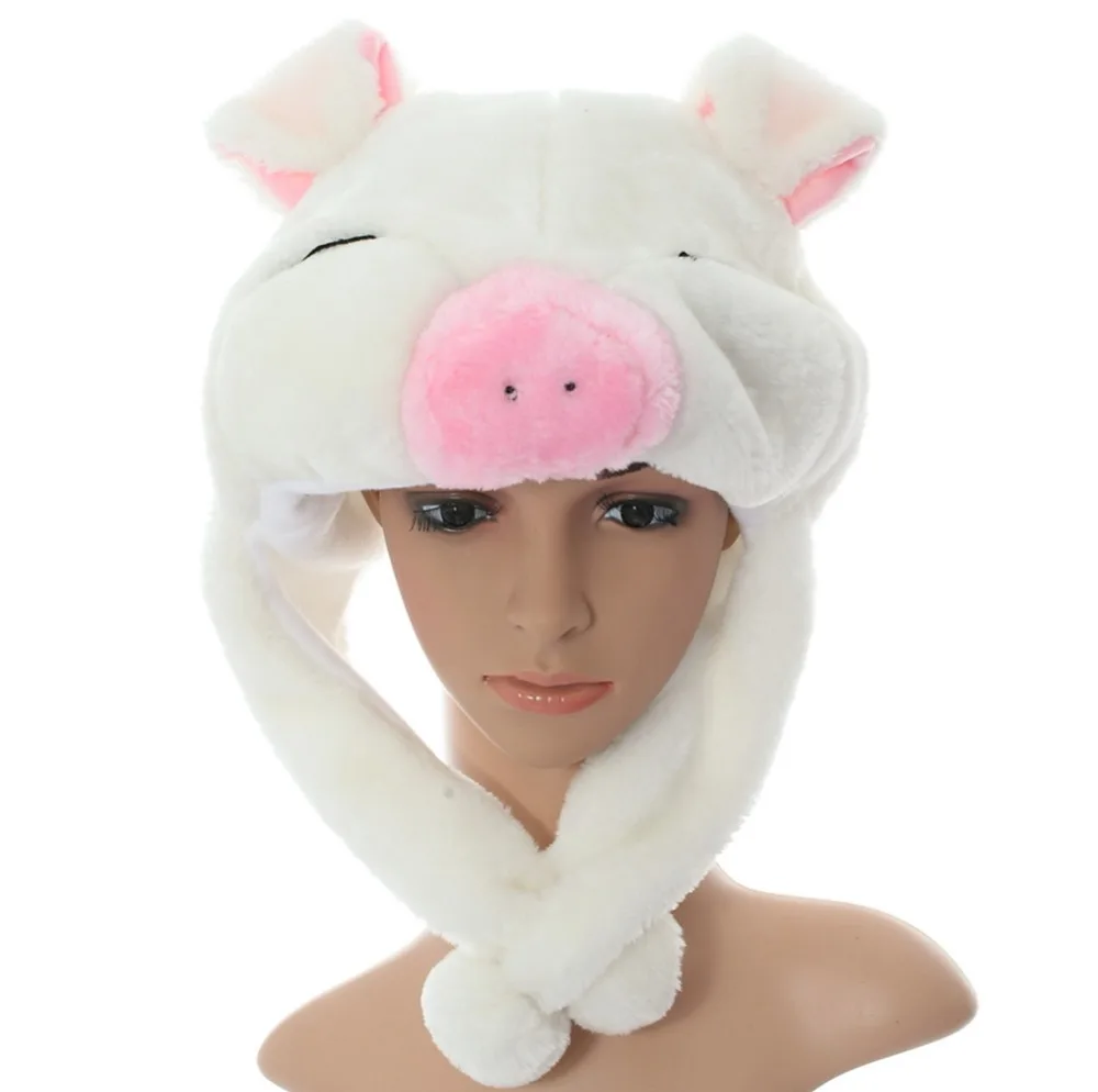 Online Shop Earflap DOUBCHOW 2016 Baru Putih Pink Piggy Lucu Topi