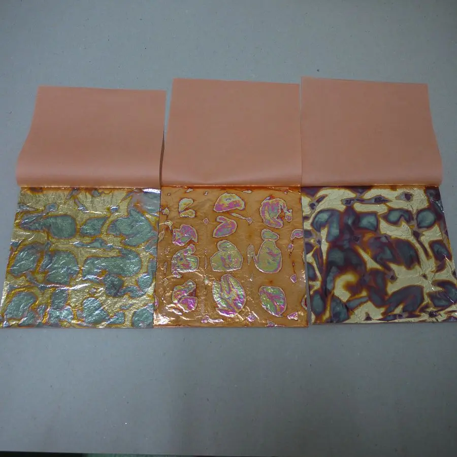 

3 booklets three colors variegated gold leaf colorfull imitation gold foil DIY gilding leaf size 14x14cm free shipping
