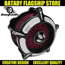 Black Air Filter Motorcycle Intake Air Cleaner System For Harley Sportster XL883 XL1200 Softtail Glide Touring Dyna FXDB 00-18