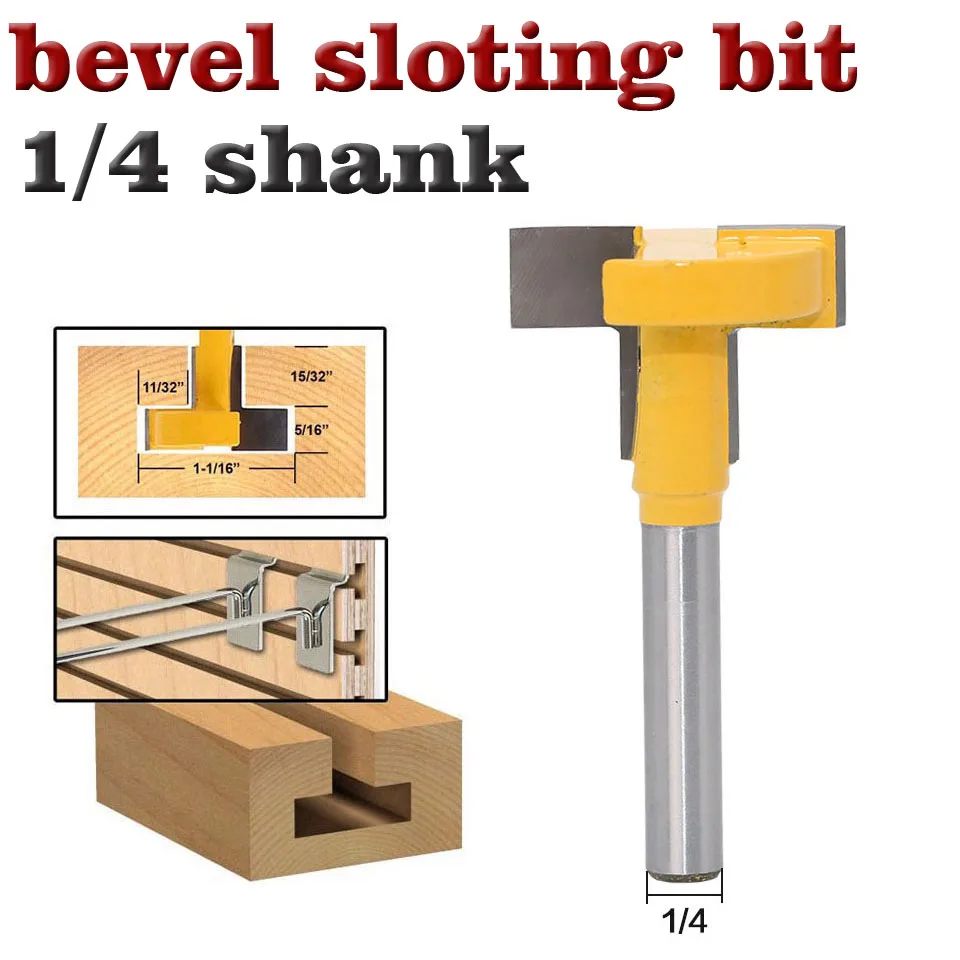 1pcs Top Quality Tslot & Ttrack Slotting Router Bit 1/4"shank For