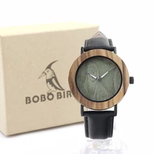 BOBO BIRD E23 Mens Fashion Causal White Green Wood Dial with Bezel Ring Watch Japan Quartz Movement Wrist Watch