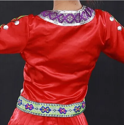Женская одежда Hmong Miao старинное традиционное китайское народное танцевальное