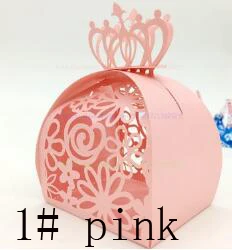 1 pink Коробка для конфет упаковка для шоколада подарочная коробка корона цветок кружева для дня рождения свадьба Вечеринка искусно изготовленные украшения своими руками для детского душа - Цвет: 1 pink