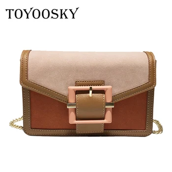 

TOYOOSKY Bags for Women 2018 Fashion New Quality Nubuck Leather Women bag Panelled Portable Chain Shoulder Messenger Bag Bolsas
