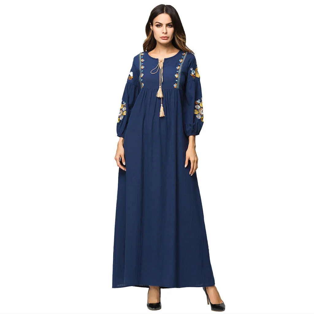 

Jaycosin Lightweight Elegant Long Dress Tassel Muslim Abaya Loose Kimono Robe Gowns Ramadan Middle East Arab Islamic Clothing