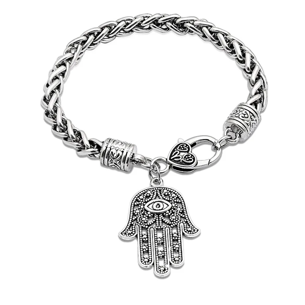 Модный панк браслет Фатимы в форме руки, браслет от сглаза Хамса, защитный амулет в виде ладони, браслет для женщин и мужчин, ювелирные изделия, горячая распродажа